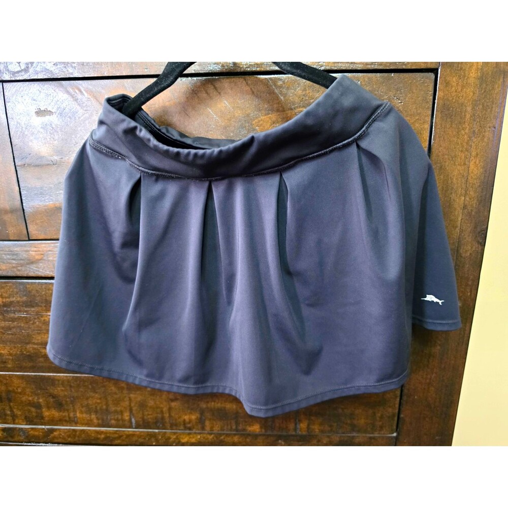 Tommy Bahama Girls Black Solid Pleated Tennis Skirt Activewear Size M (7-8)